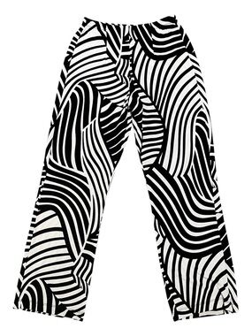 Chicos Travelers No Tummy Geo Pull-On Wide-Leg Stretch Pants Size Small/4 Short